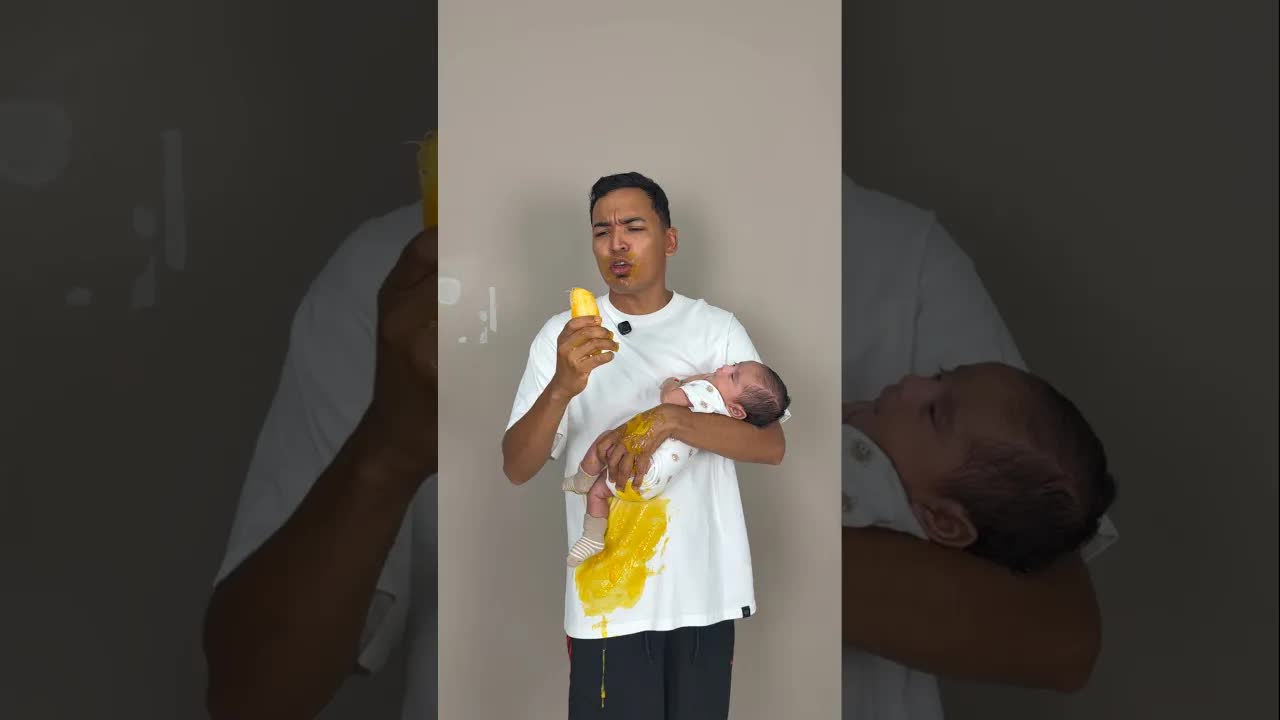 Reacción a un mango maduro y cambio de pañal