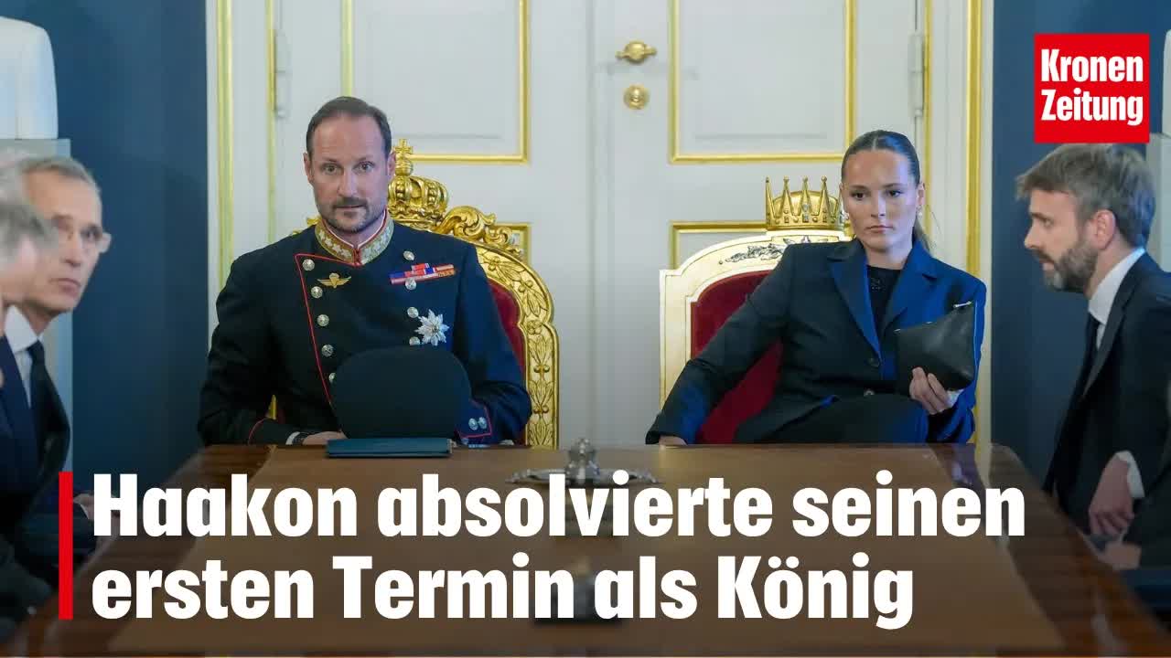 Haakons erster Auftritt als König Norwegens
