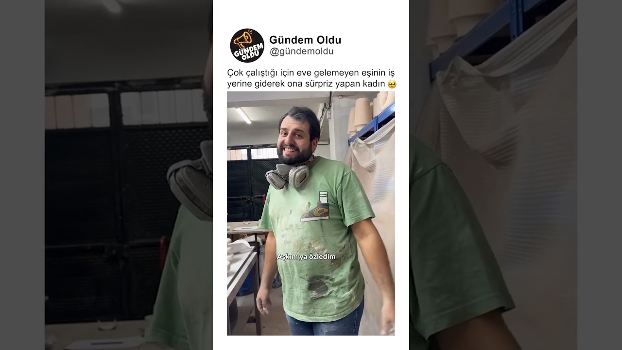 Çalışkan Eşine Atölyede Sürpriz Yapan Kadın