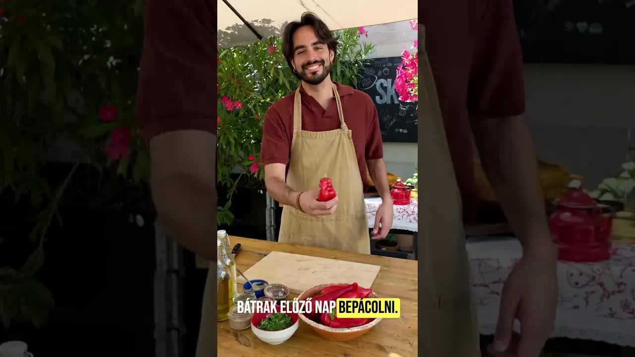 Magyaros tarja grillezése paprikával