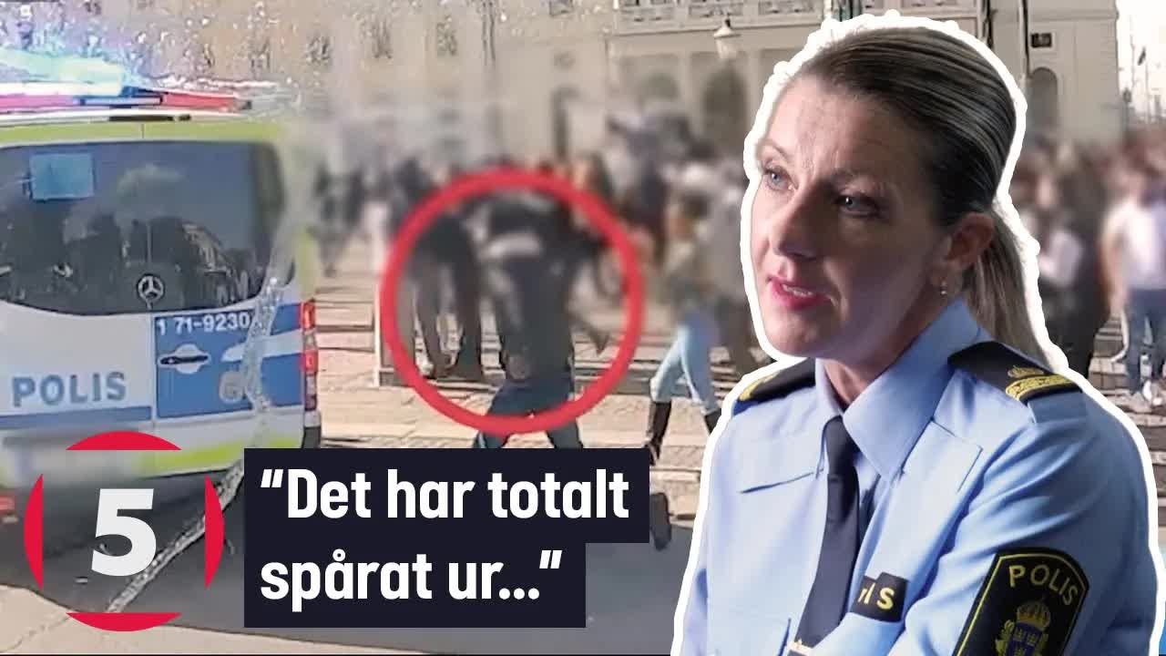 Polis jagar demonstrant i Göteborg