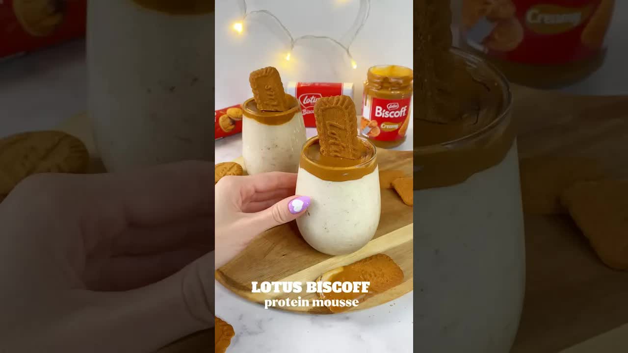 Szybki proteinowy deser Lotus w pucharkach
